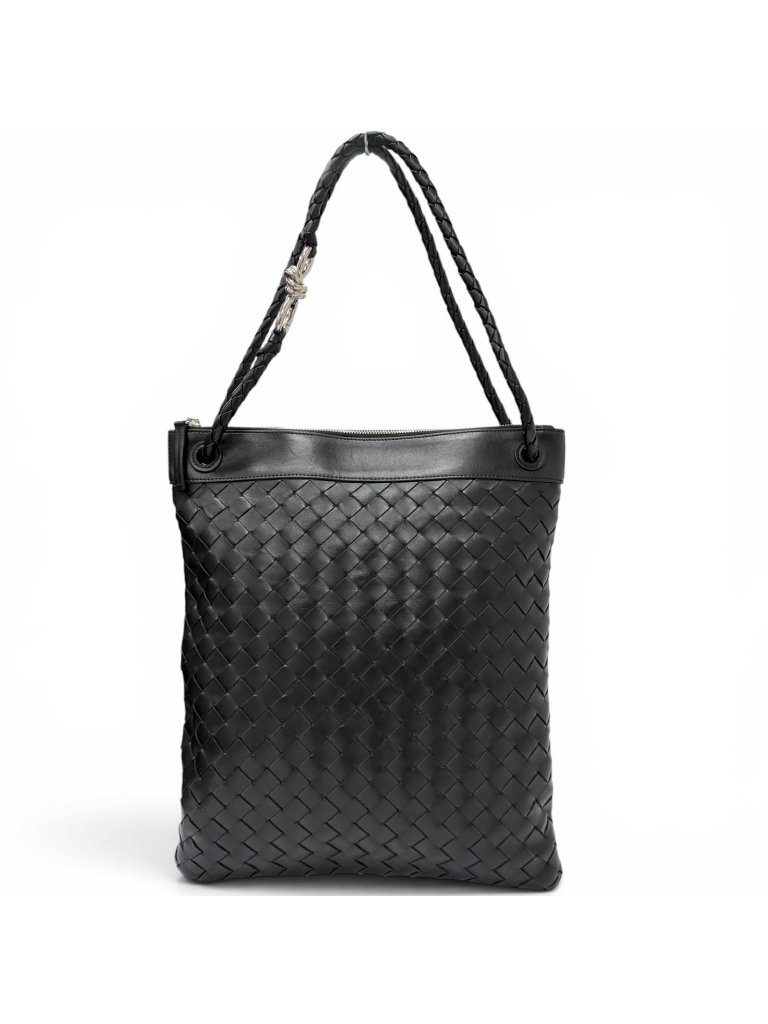 Bottega Veneta Andiamo Leather Intrecciato Messenger Flat Shoulder Bag